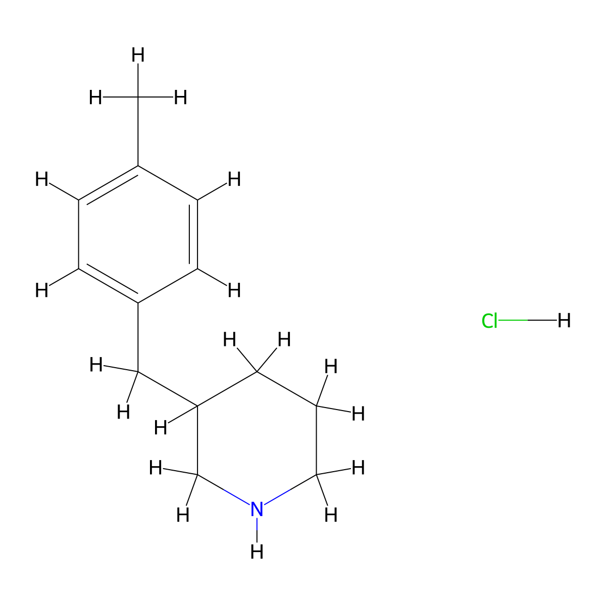 3-(4-Methylbenzyl)piperidine hydrochloride molecular structure, CAS 56-77-9