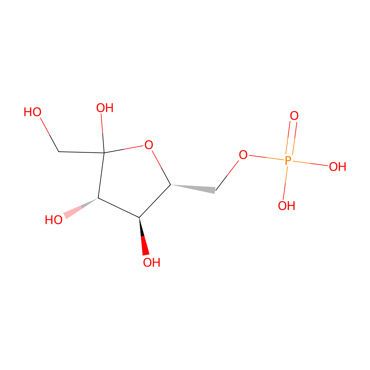 D-Fructose 6-phosphate molecular structure, CAS 56-83-7