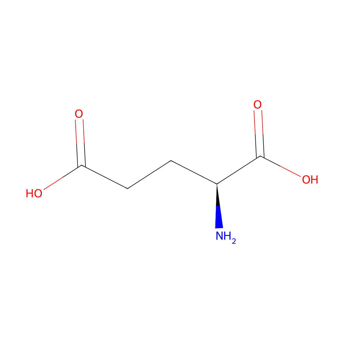 L-Glutamic Acid molecular structure, CAS 56-86-0