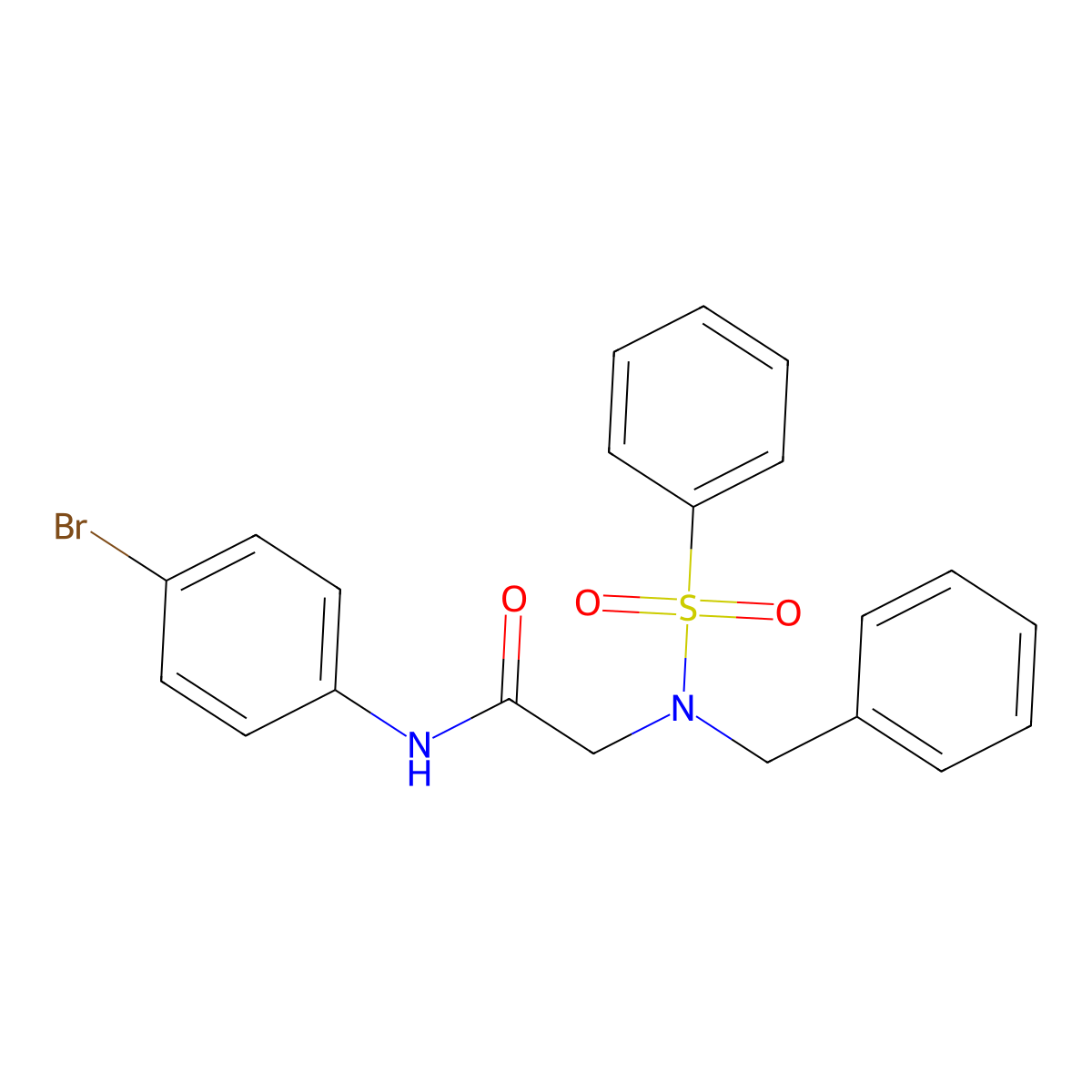 N~2~-benzyl-N~1~-(4-bromophenyl)-N~2~-(phenylsulfonyl)glycinamide molecular structure, CAS 5600-45-3