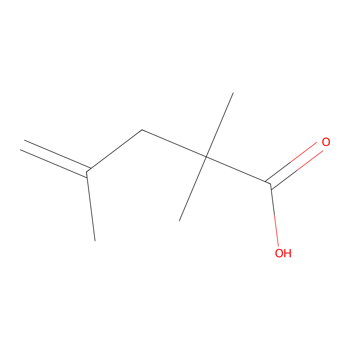 2,2,4-trimethylpent-4-enoic Acid molecular structure, CAS 56001-56-0