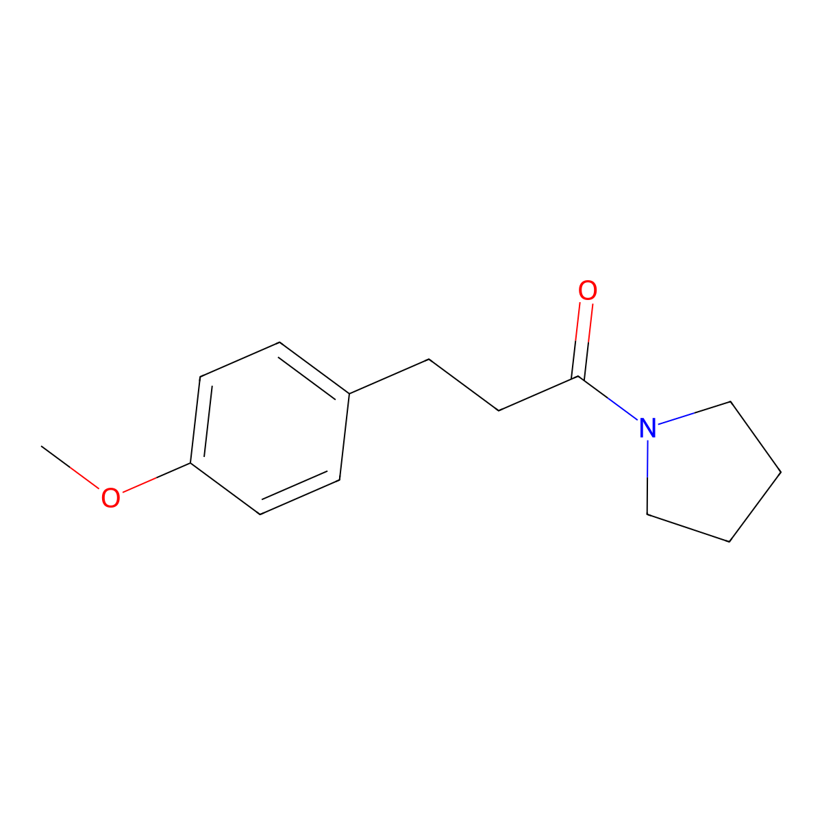 Pyrrolidine, 1-[3-(4-methoxyphenyl)-1-oxopropyl]- molecular structure, CAS 56004-07-0