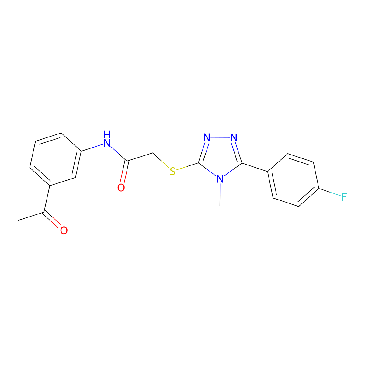 N-(3-acetylphenyl)-2-[[5-(4-fluorophenyl)-4-methyl-1,2,4-triazol-3-yl]sulfanyl]acetamide molecular structure, CAS 560065-96-5