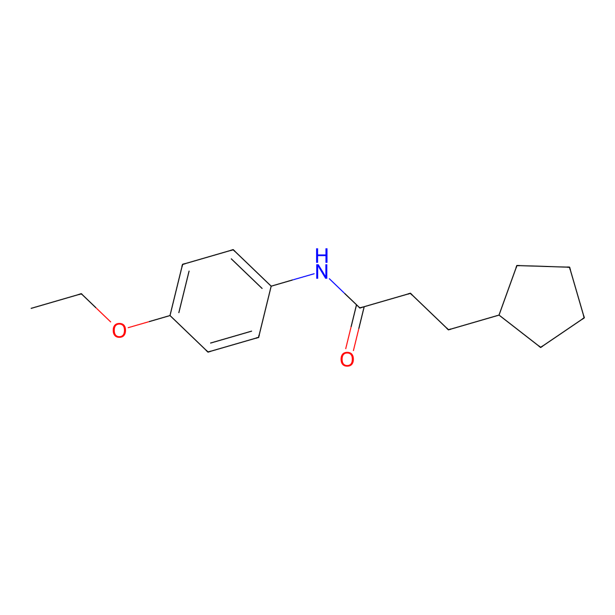 3-cyclopentyl-N-(4-ethoxyphenyl)propanamide molecular structure, CAS 560072-23-3
