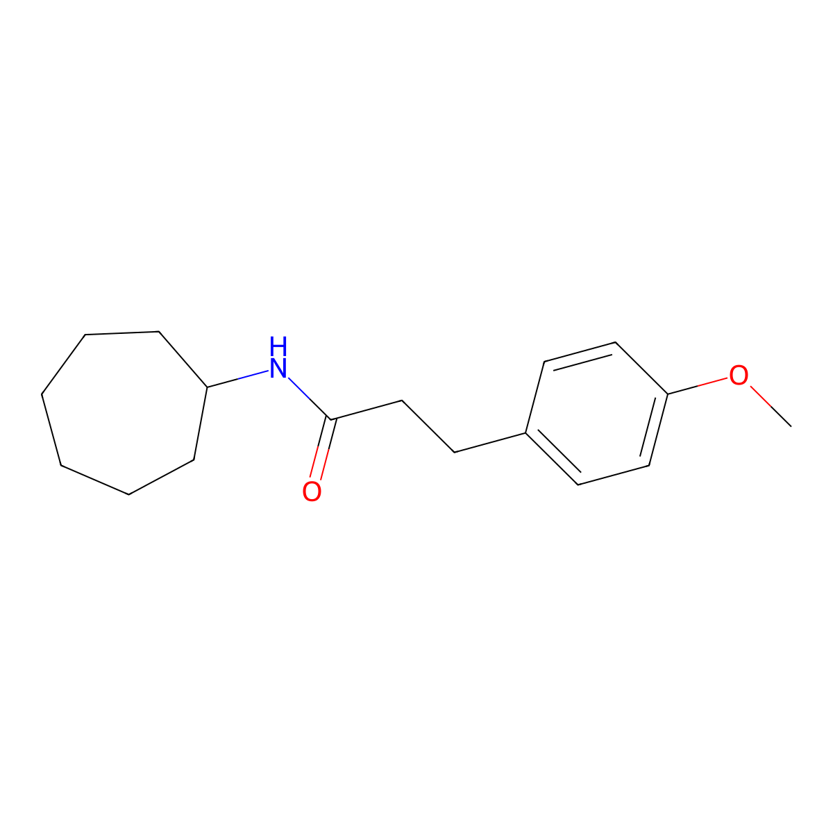 N-cycloheptyl-3-(4-methoxyphenyl)propanamide molecular structure, CAS 560072-59-5