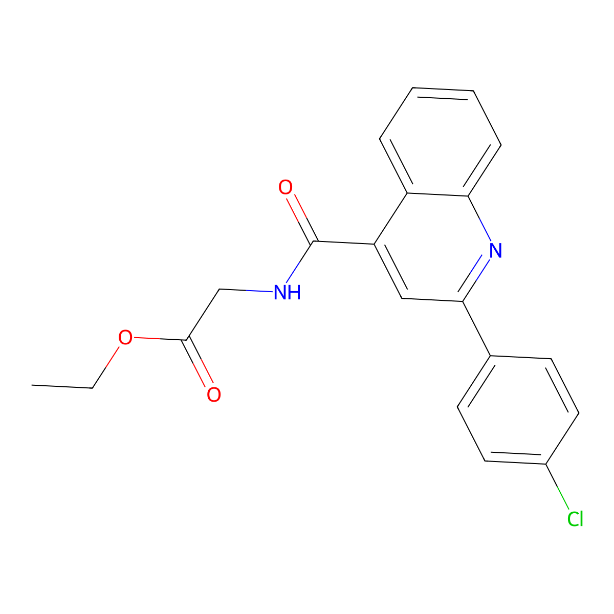 Ethyl ({[2-(4-chlorophenyl)-4-quinolinyl]carbonyl}amino)acetate molecular structure, CAS 560073-40-7