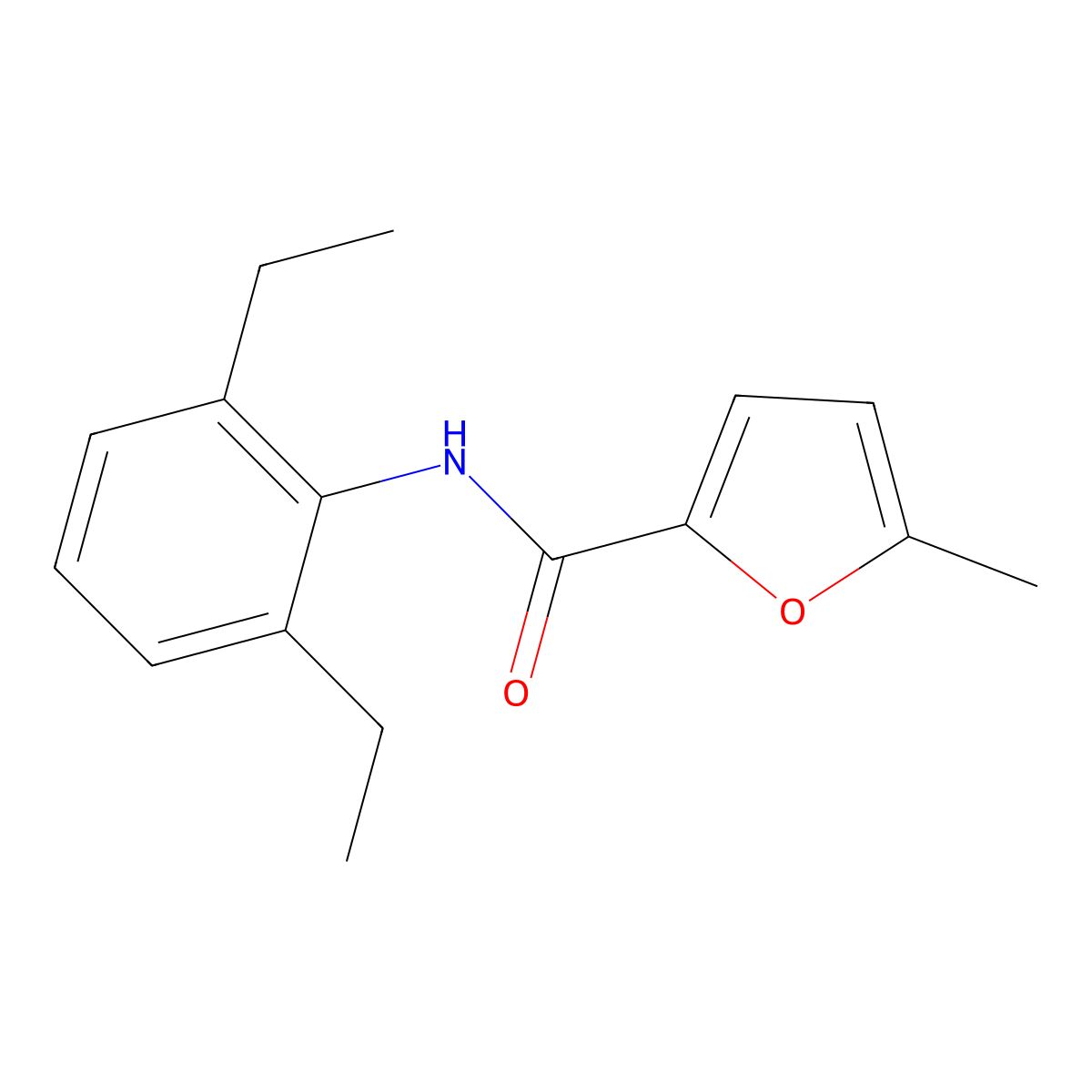 N-(2,6-diethylphenyl)-5-methylfuran-2-carboxamide molecular structure, CAS 560074-76-2