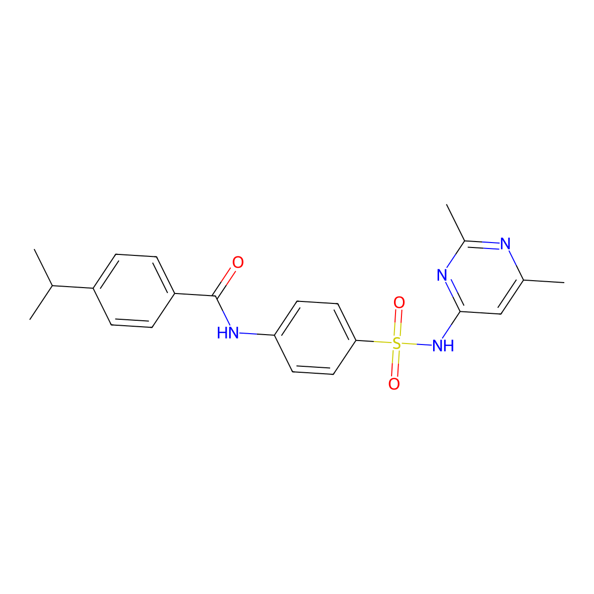 N-[4-[(2,6-dimethylpyrimidin-4-yl)sulfamoyl]phenyl]-4-propan-2-ylbenzamide molecular structure, CAS 560075-72-1