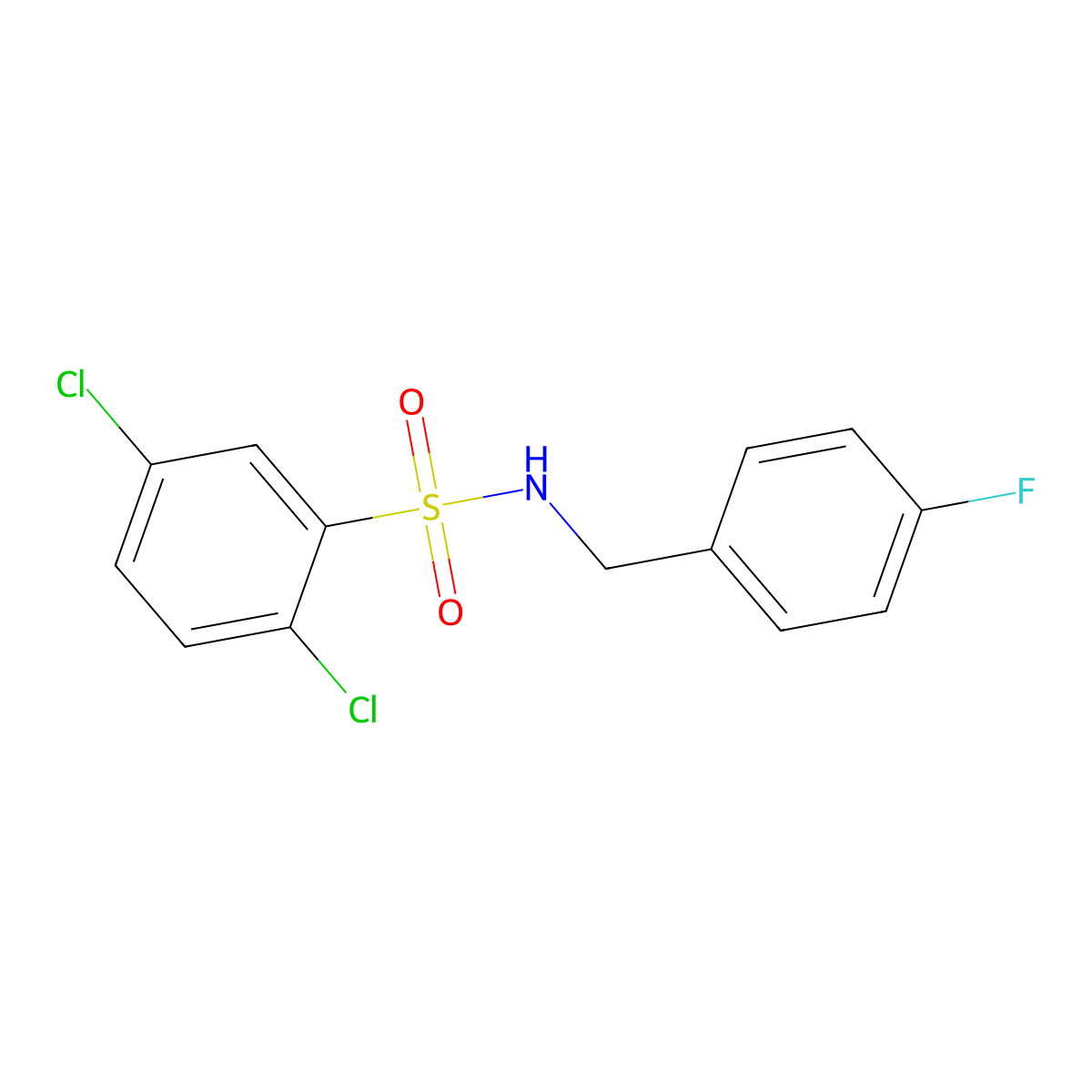 ((2,5-Dichlorophenyl)sulfonyl)((4-fluorophenyl)methyl)amine molecular structure, CAS 560077-03-4