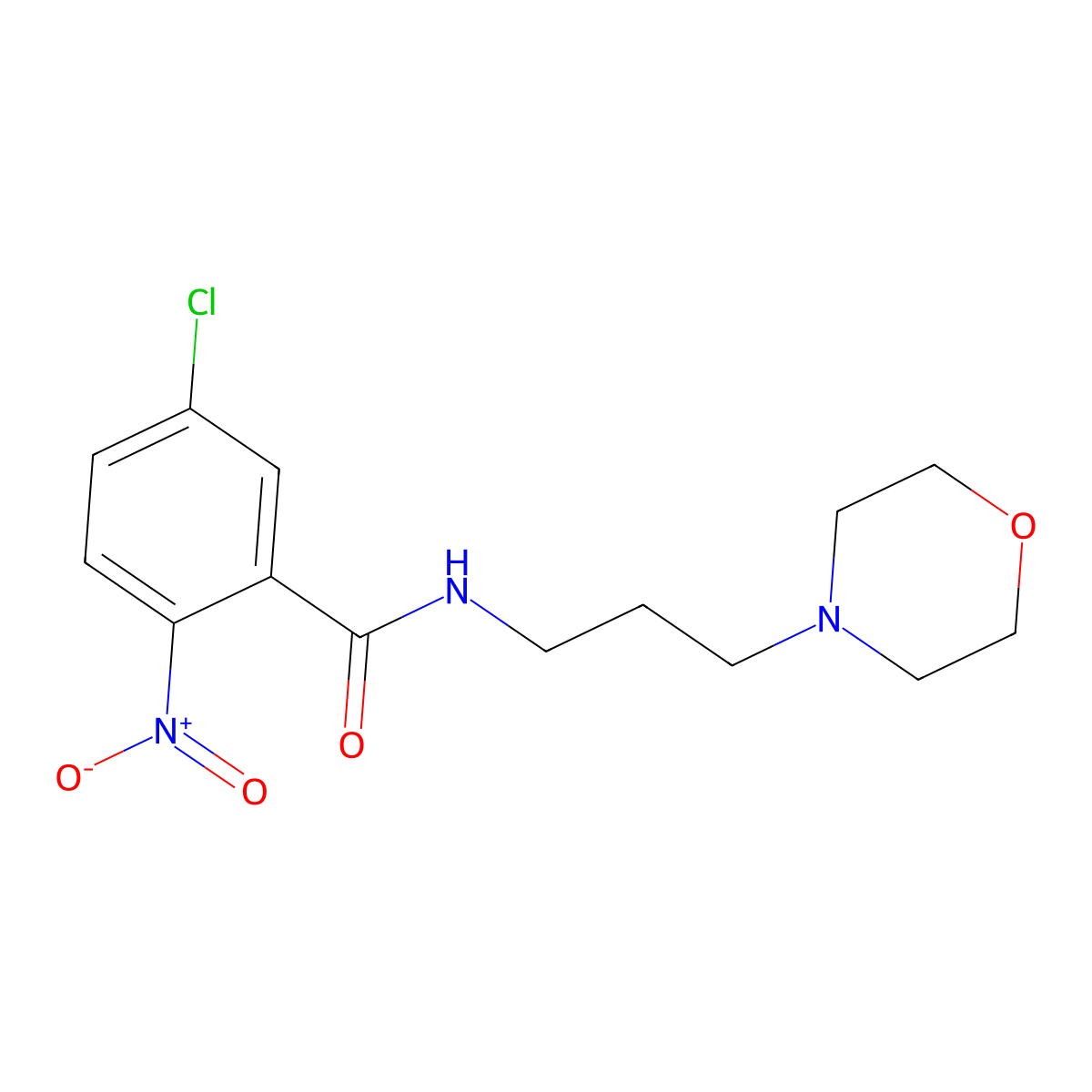 5-chloro-N-(3-morpholin-4-ylpropyl)-2-nitrobenzamide molecular structure, CAS 560077-35-2