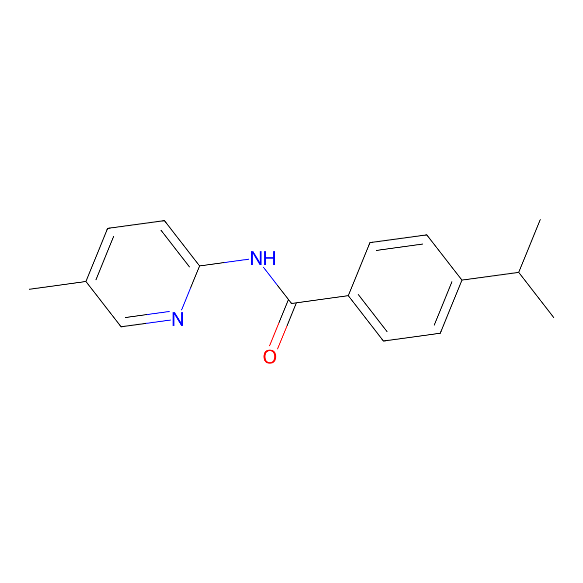 Benzamide, 4-(1-methylethyl)-N-(5-methyl-2-pyridinyl)- molecular structure, CAS 560078-06-0