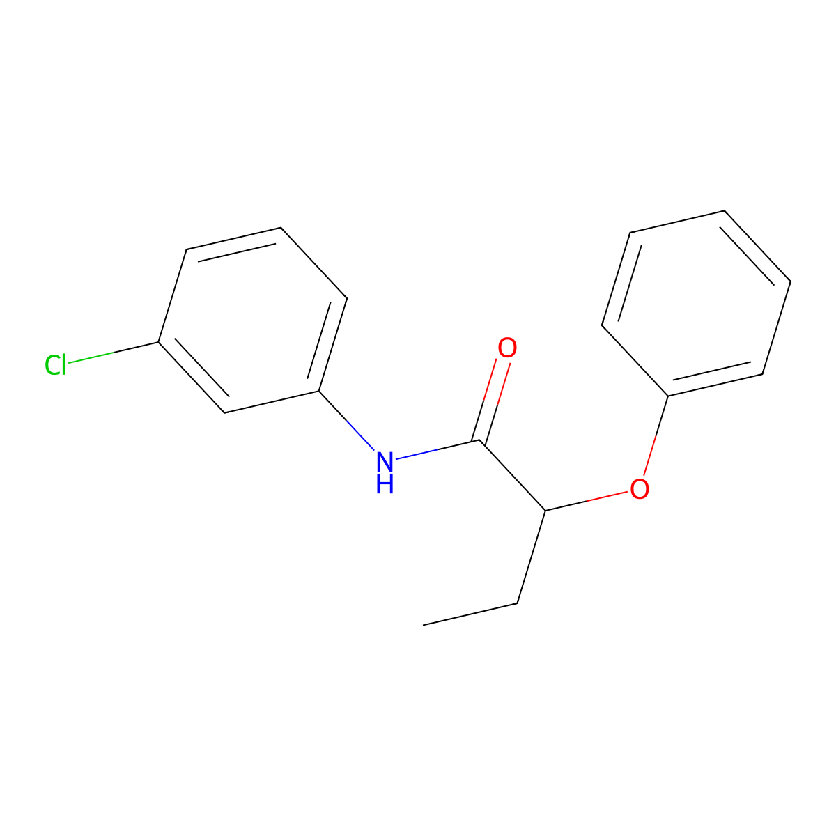 N-(3-chlorophenyl)-2-phenoxybutanamide molecular structure, CAS 560078-43-5