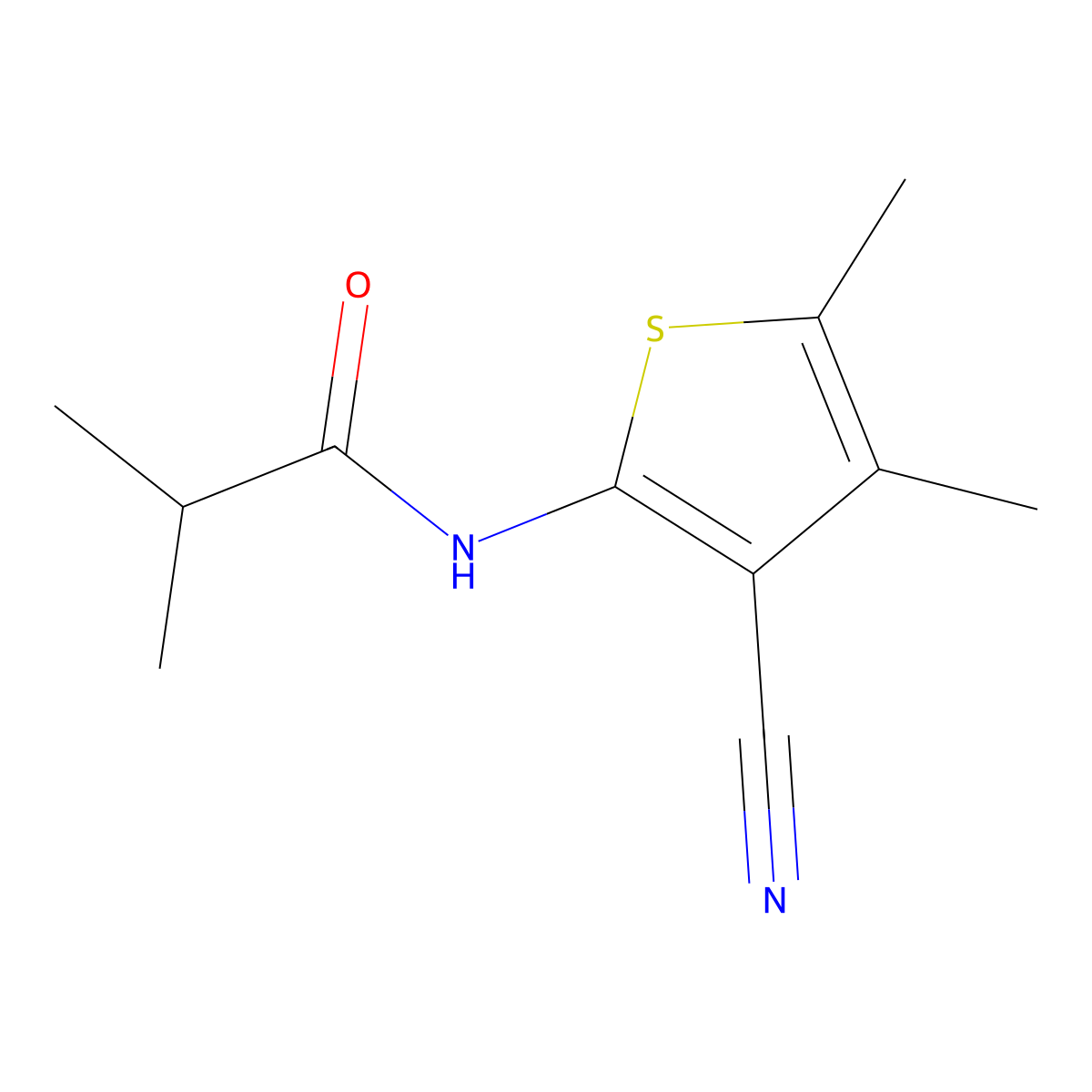 N-(3-cyano-4,5-dimethylthiophen-2-yl)-2-methylpropanamide molecular structure, CAS 560078-63-9