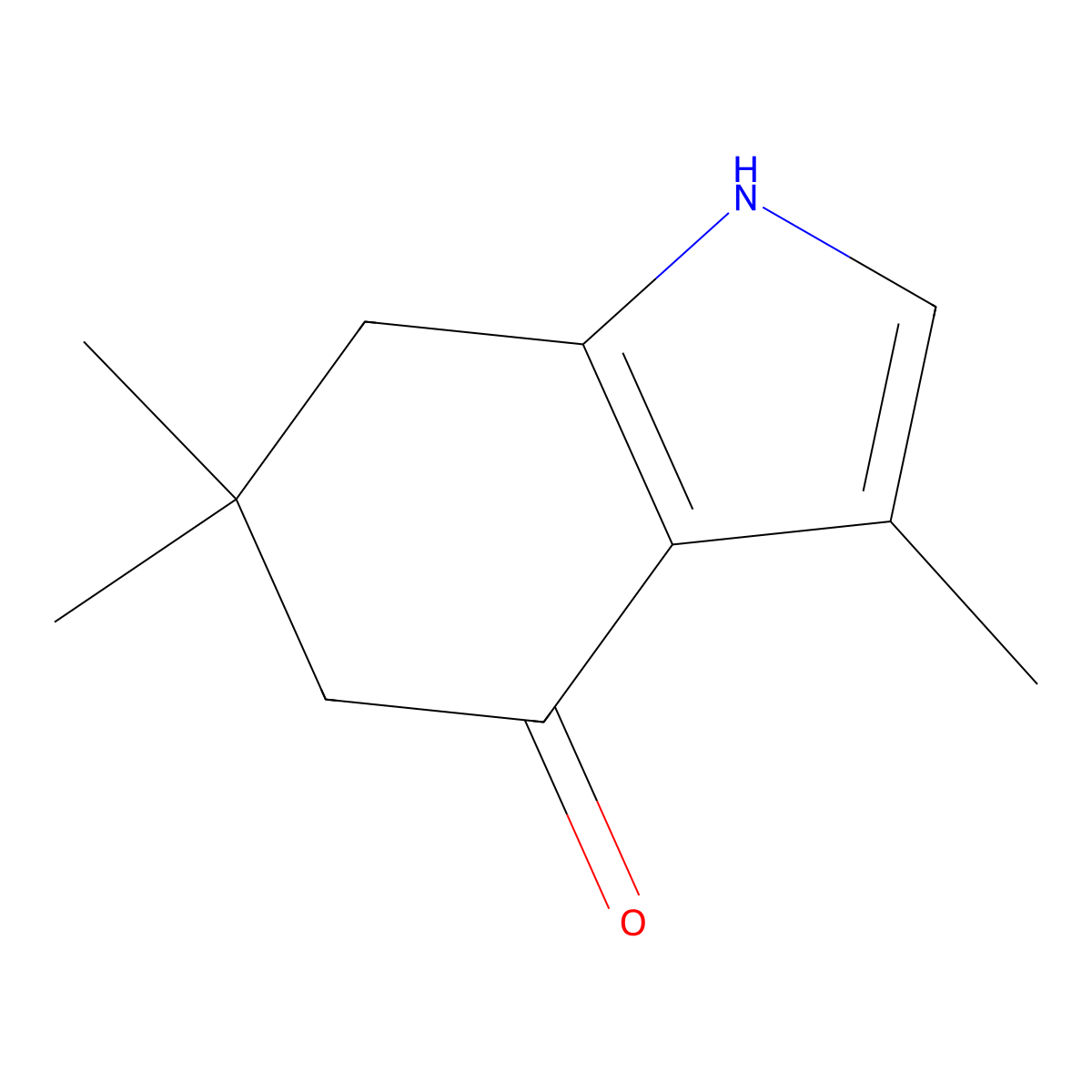 3,6,6-trimethyl-6,7-dihydro-1H-indol-4(5H)-one molecular structure, CAS 56008-20-9