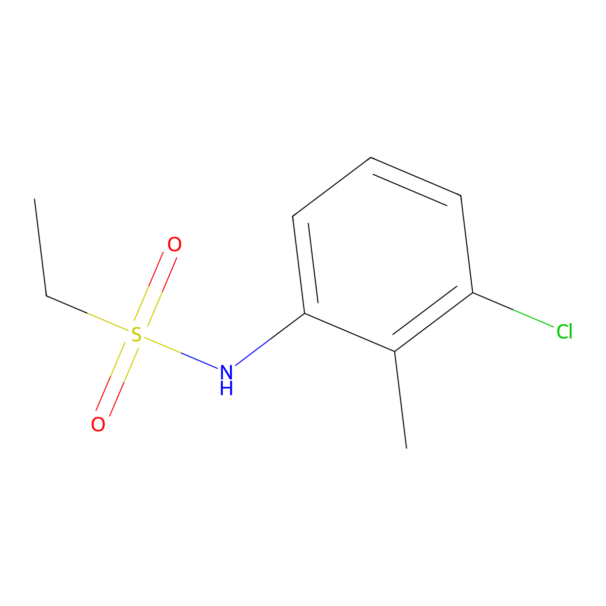 N-(3-chloro-2-methylphenyl)ethanesulfonamide molecular structure, CAS 560080-06-0