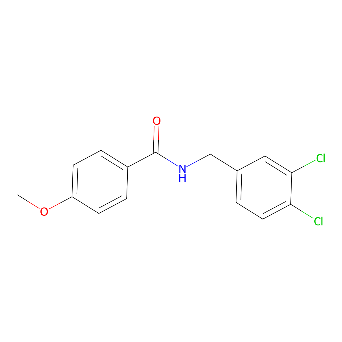 N-(3,4-dichlorobenzyl)-4-methoxybenzamide molecular structure, CAS 560080-21-9