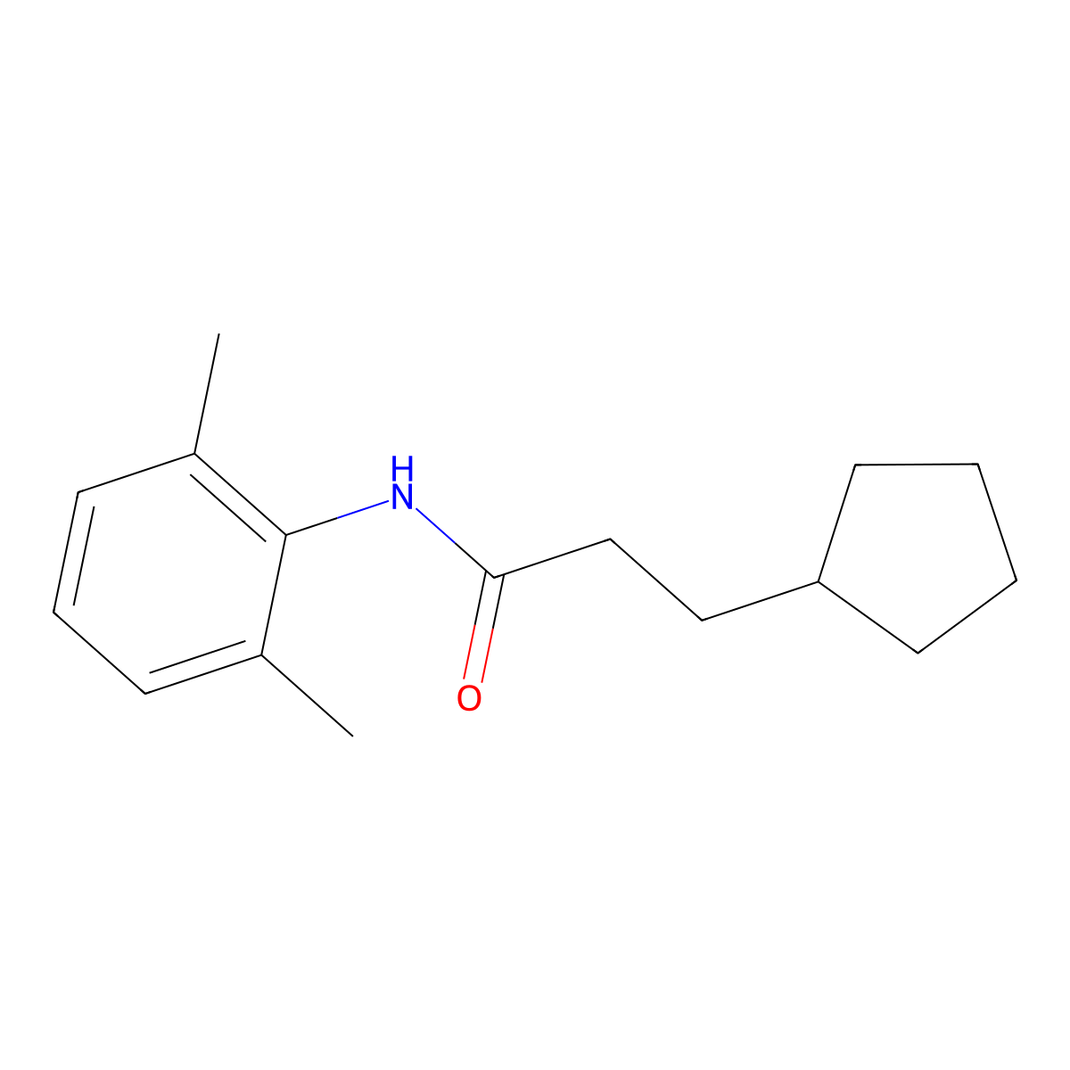 3-cyclopentyl-N-(2,6-dimethylphenyl)propanamide molecular structure, CAS 560080-77-5