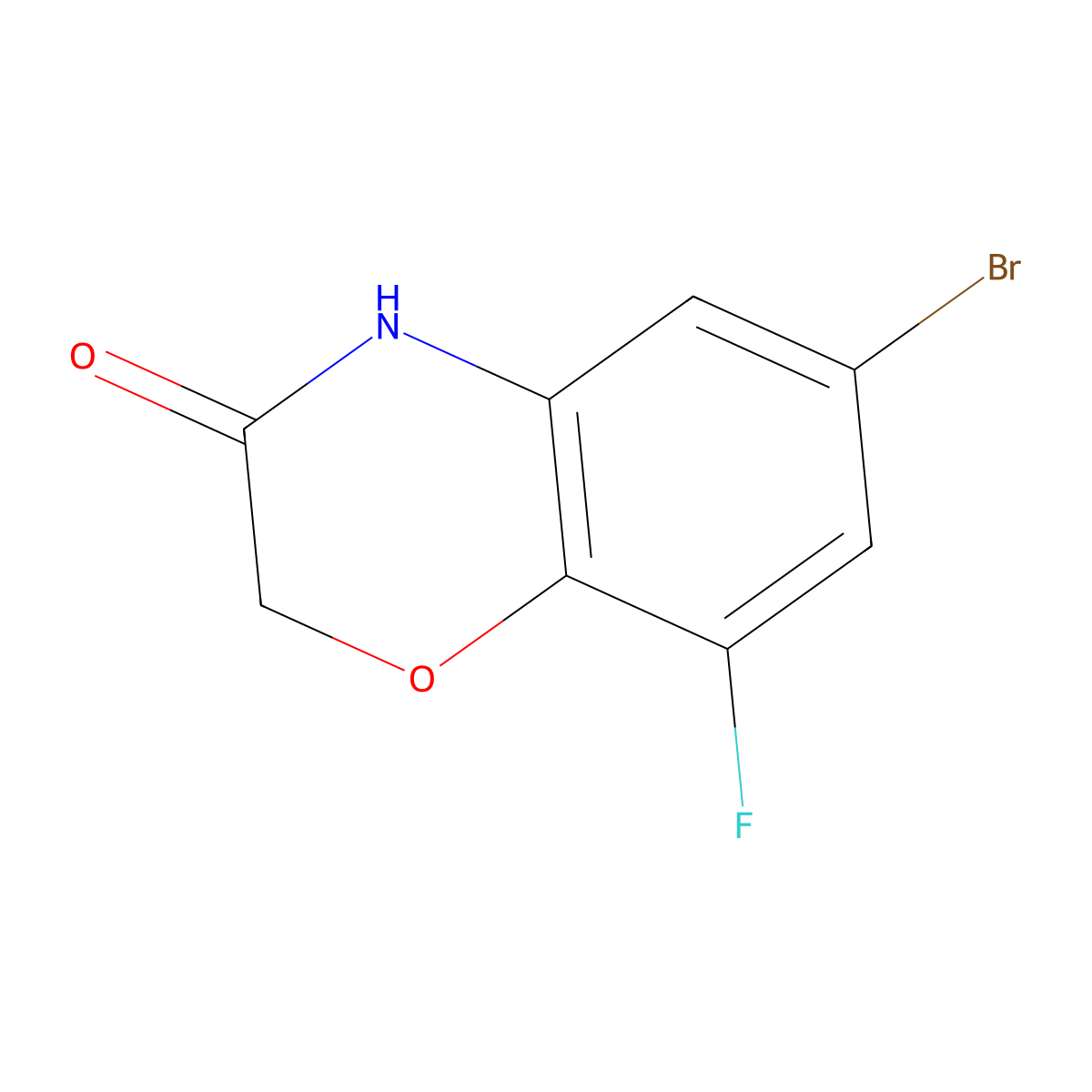 6-bromo-8-fluoro-2H-benzo[b][1,4]oxazin-3(4H)-one molecular structure, CAS 560082-53-3