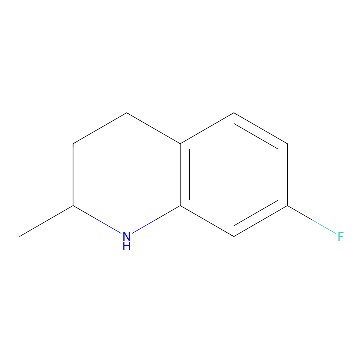 7-Fluoro-2-methyl-1,2,3,4-tetrahydroquinoline molecular structure, CAS 560085-09-8