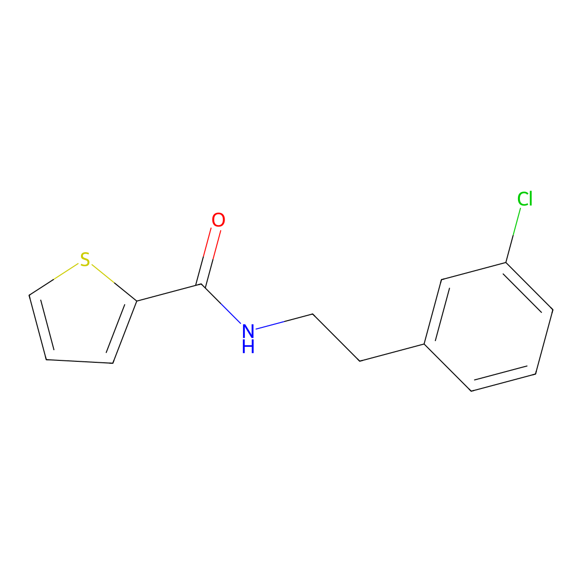 N-[2-(3-chlorophenyl)ethyl]thiophene-2-carboxamide molecular structure, CAS 560089-49-8