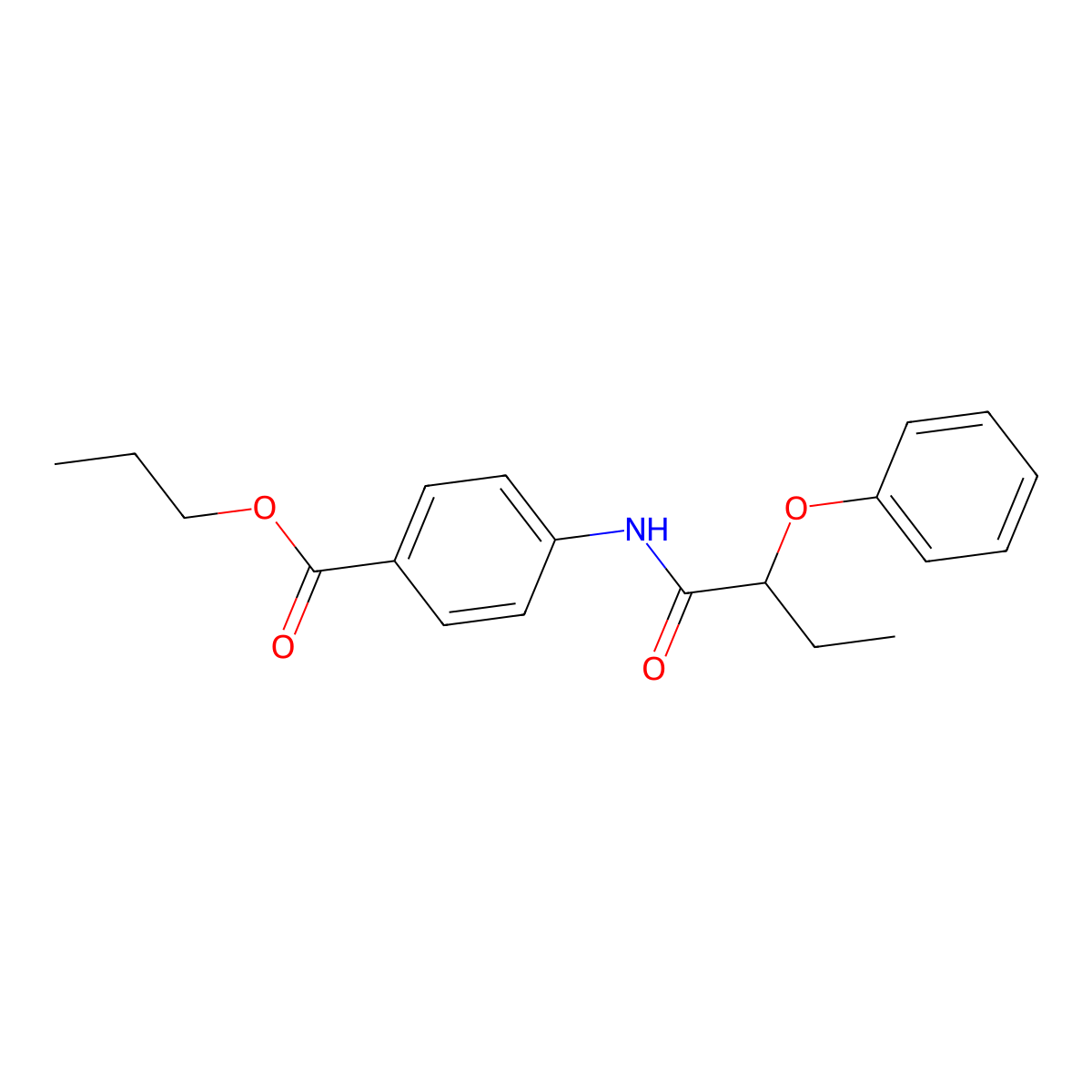 Propyl 4-(2-phenoxybutanoylamino)benzoate molecular structure, CAS 560089-96-5