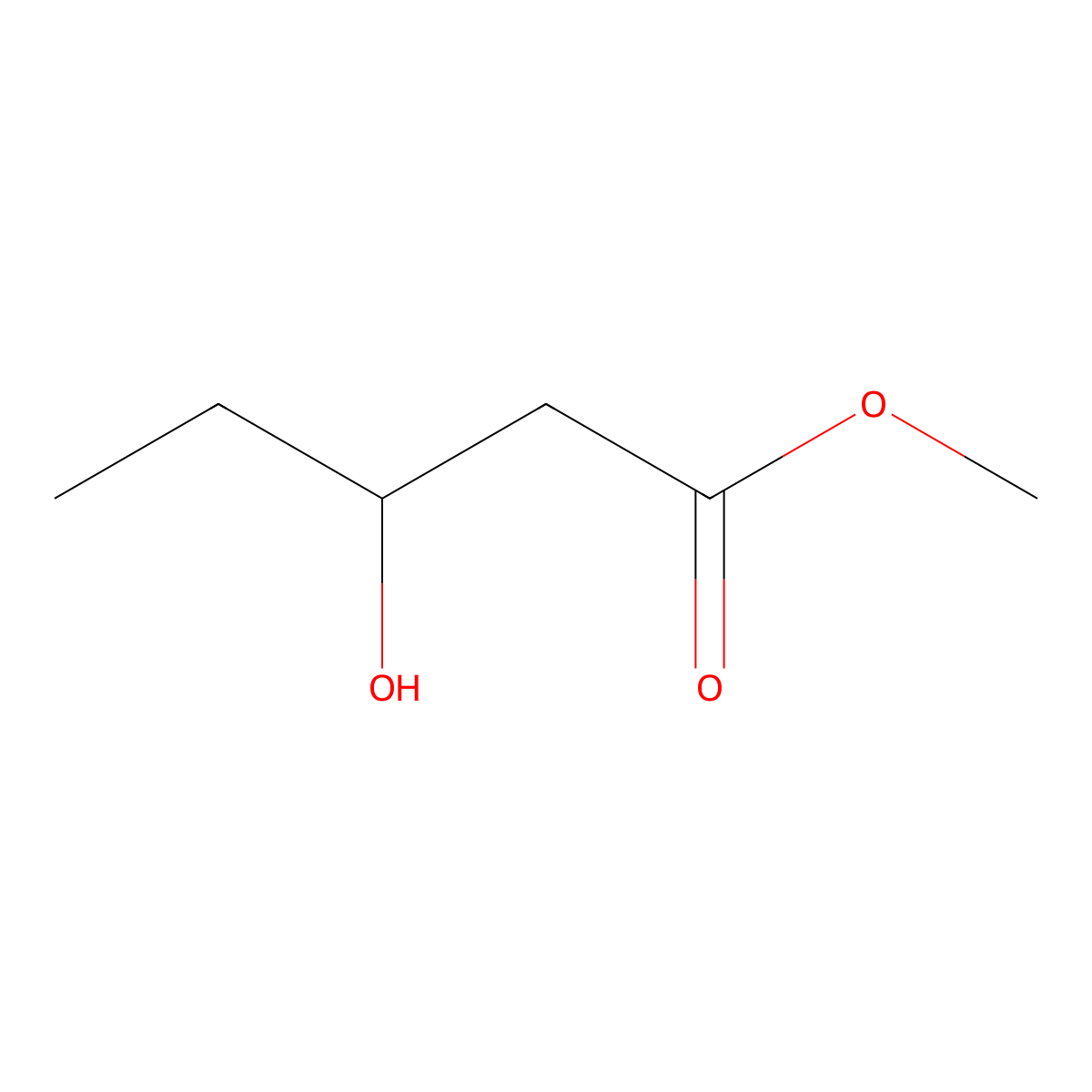 Methyl 3-hydroxypentanoate molecular structure, CAS 56009-31-5
