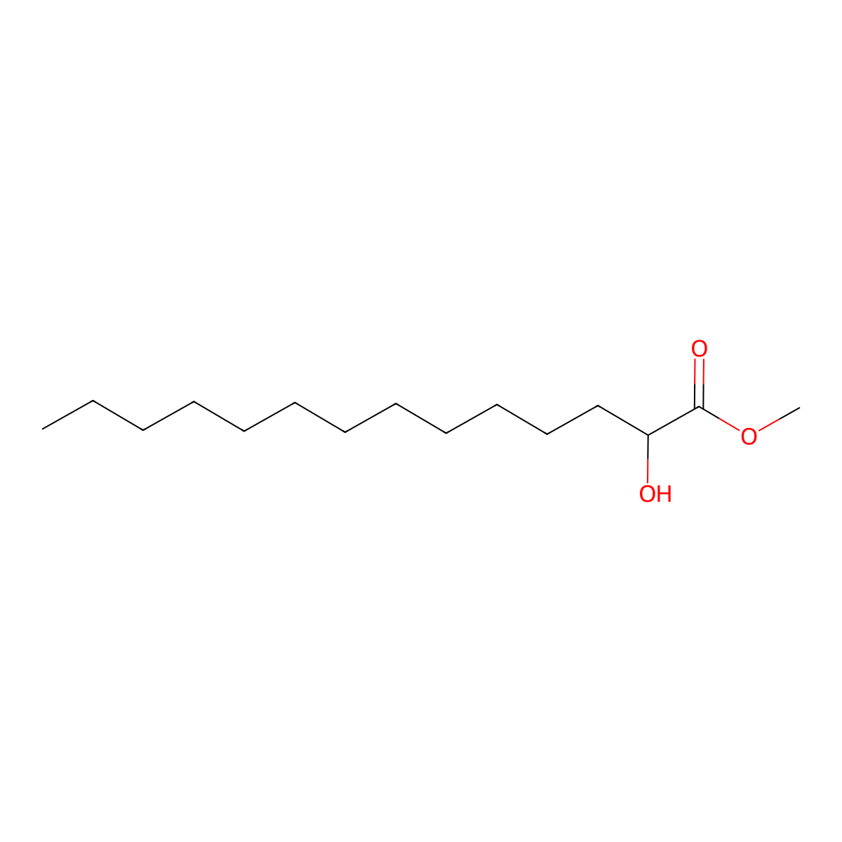 Methyl 2-hydroxytetradecanoate molecular structure, CAS 56009-40-6