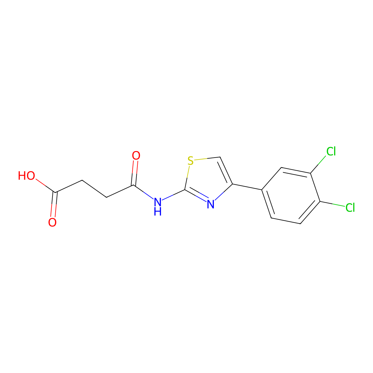 4-{[4-(3,4-Dichlorophenyl)-1,3-thiazol-2-yl]amino}-4-oxobutanoic acid molecular structure, CAS 560090-53-1