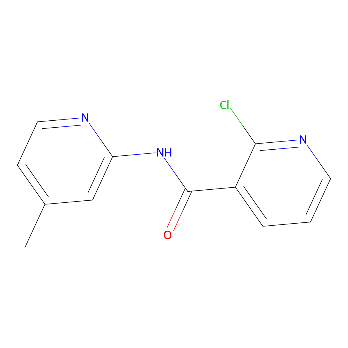2-chloro-N-(4-methylpyridin-2-yl)pyridine-3-carboxamide molecular structure, CAS 560091-54-5