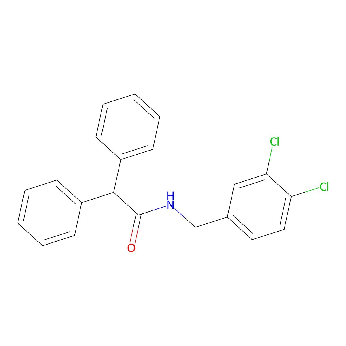 N-(3,4-dichlorobenzyl)-2,2-diphenylacetamide molecular structure, CAS 560091-67-0