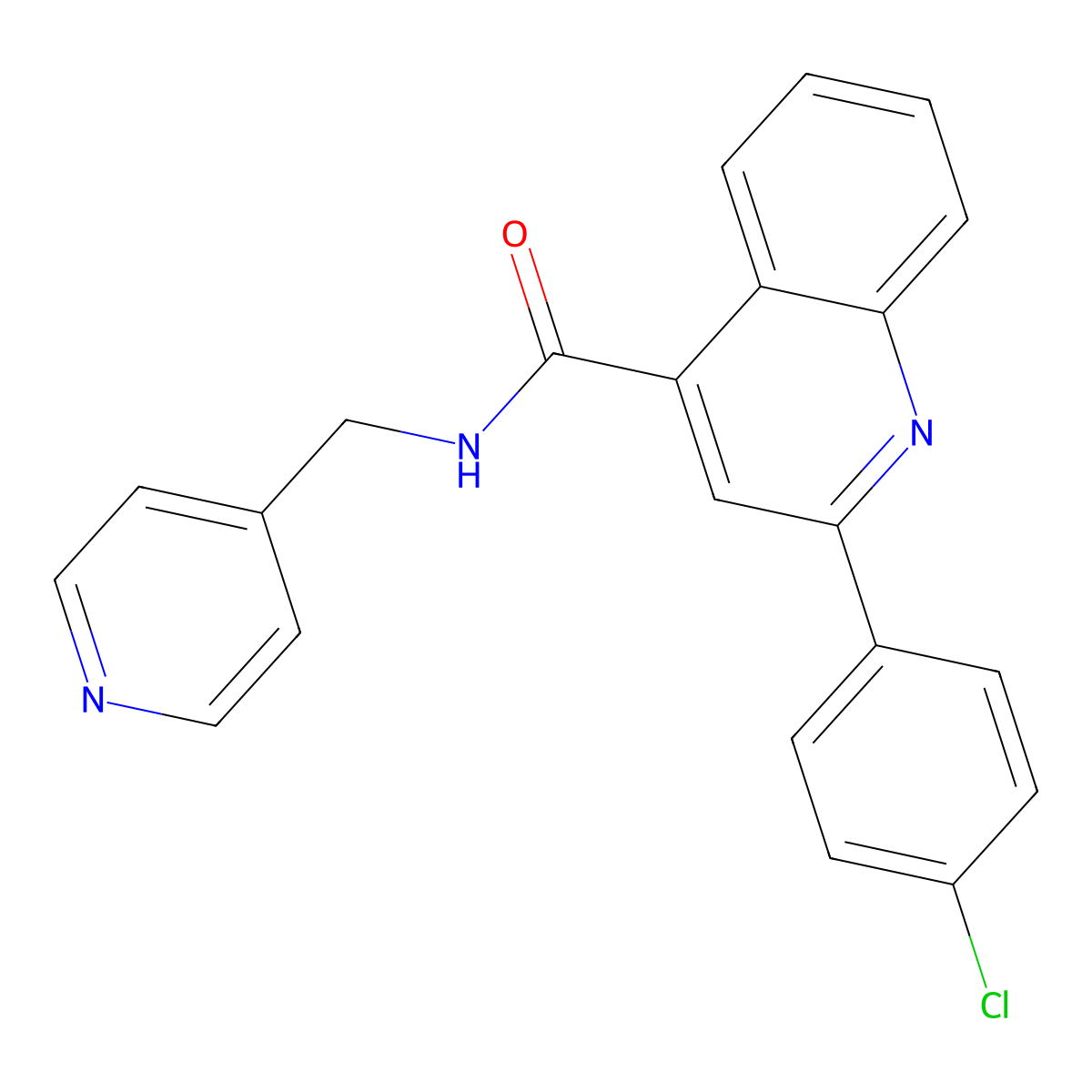 2-(4-chlorophenyl)-N-(pyridin-4-ylmethyl)quinoline-4-carboxamide molecular structure, CAS 560091-76-1