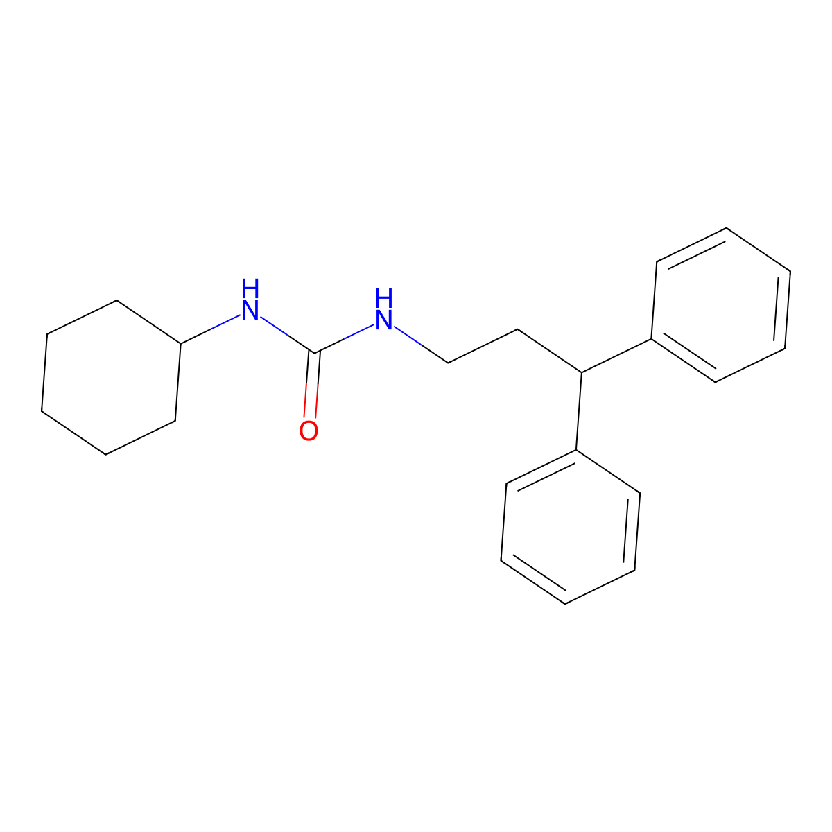1-Cyclohexyl-3-(3,3-diphenylpropyl)urea molecular structure, CAS 560092-95-7
