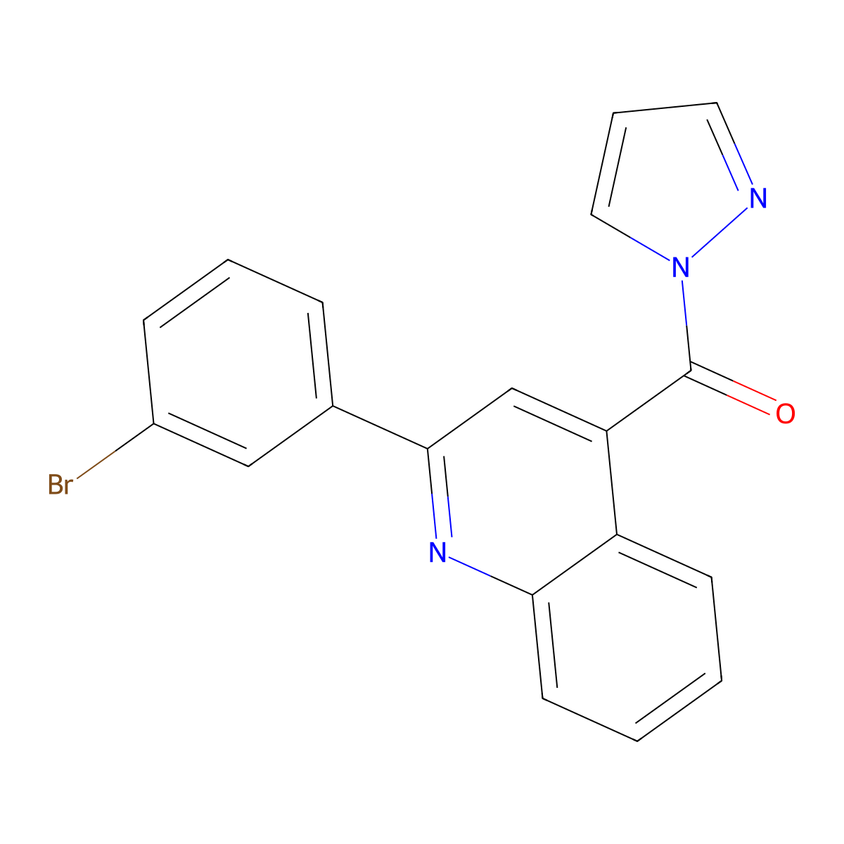 [2-(3-Bromophenyl)quinolin-4-yl]-pyrazol-1-ylmethanone molecular structure, CAS 560093-23-4