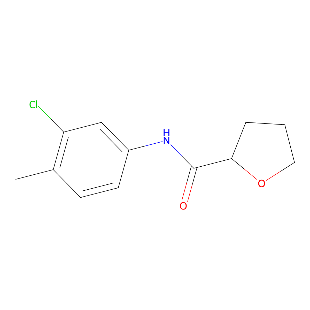 N-(3-chloro-4-methylphenyl)tetrahydro-2-furancarboxamide molecular structure, CAS 560093-69-8
