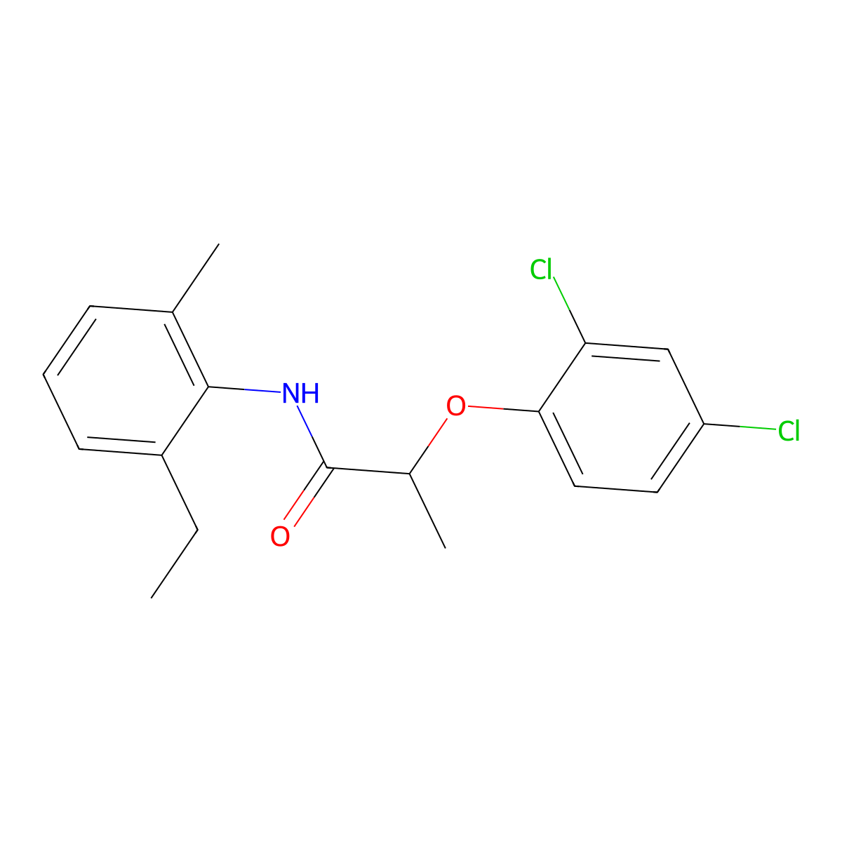 2-(2,4-dichlorophenoxy)-N-(2-ethyl-6-methylphenyl)propanamide molecular structure, CAS 560096-54-0
