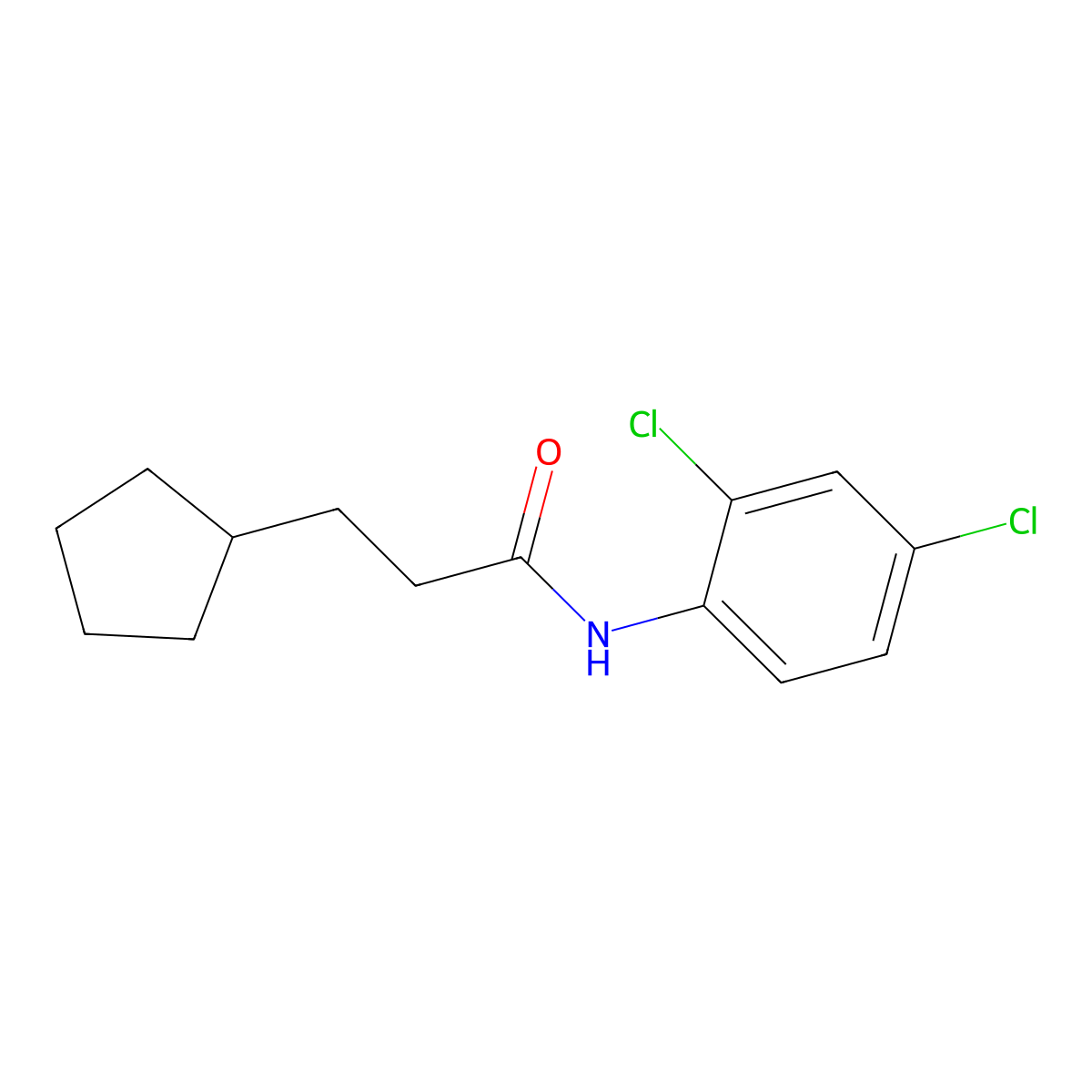 3-cyclopentyl-N-(2,4-dichlorophenyl)propanamide molecular structure, CAS 560097-12-3