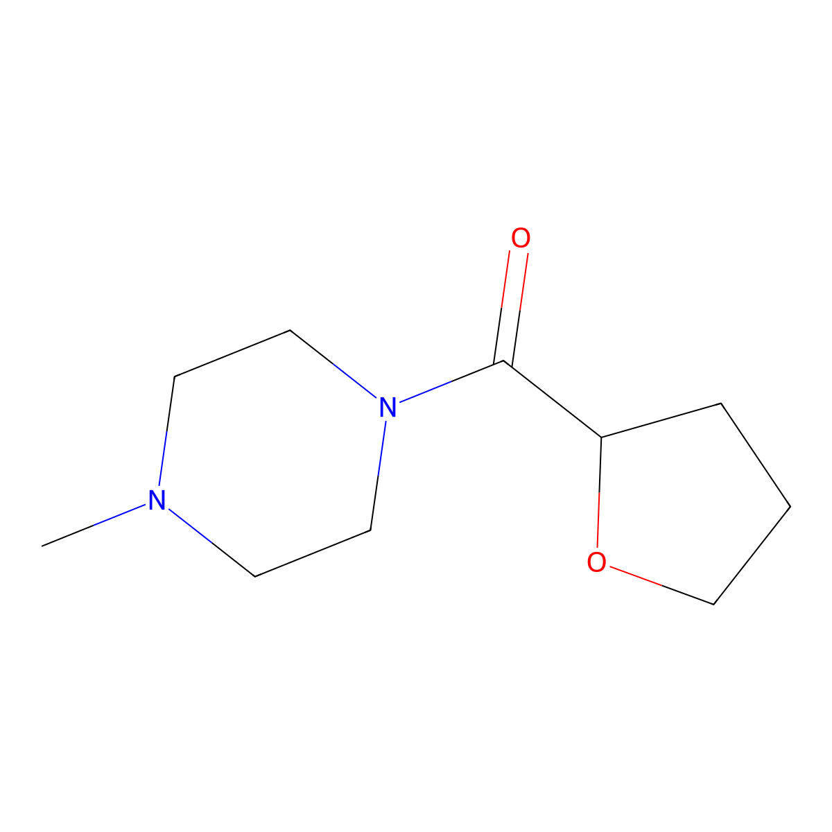 1-Methyl-4-(oxolane-2-carbonyl)piperazine molecular structure, CAS 560097-65-6