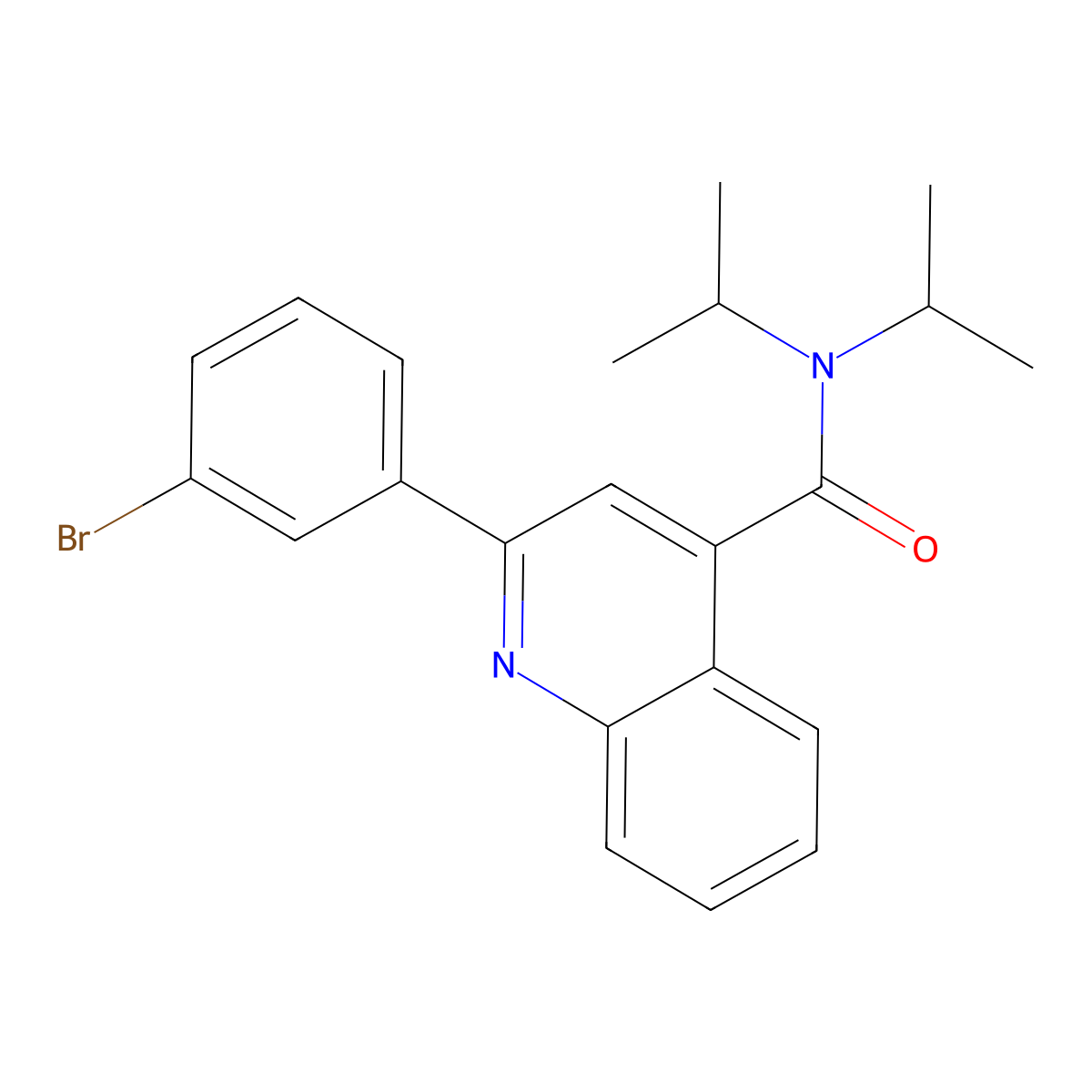 2-(3-bromophenyl)-N,N-di(propan-2-yl)quinoline-4-carboxamide molecular structure, CAS 560097-71-4