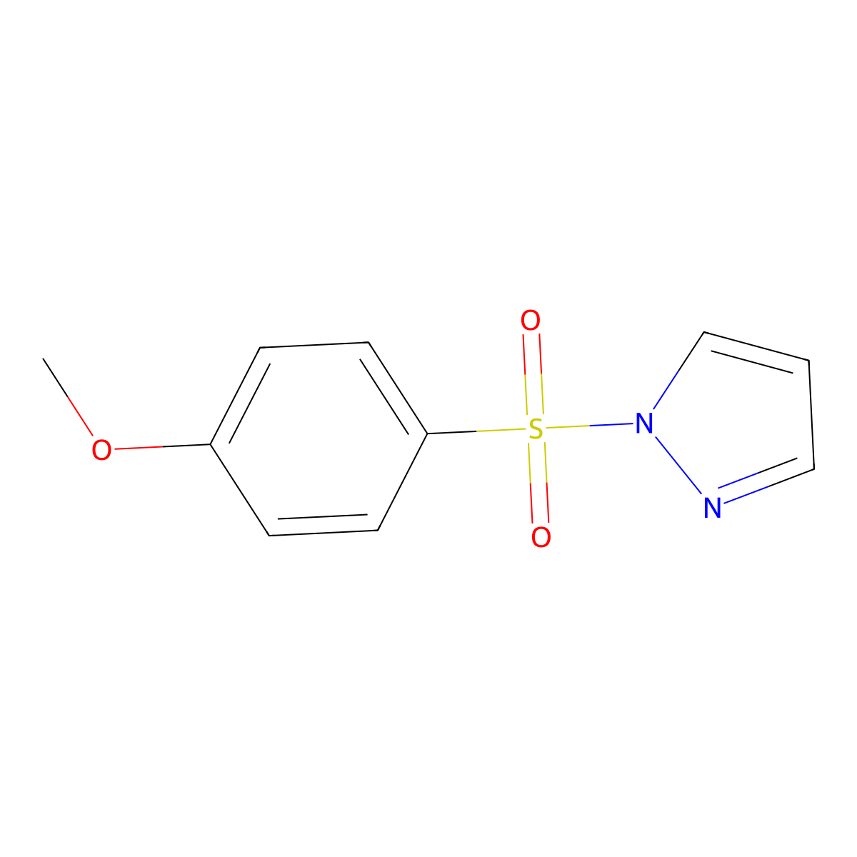 1-[(4-methoxyphenyl)sulfonyl]-1H-pyrazole molecular structure, CAS 560097-81-6