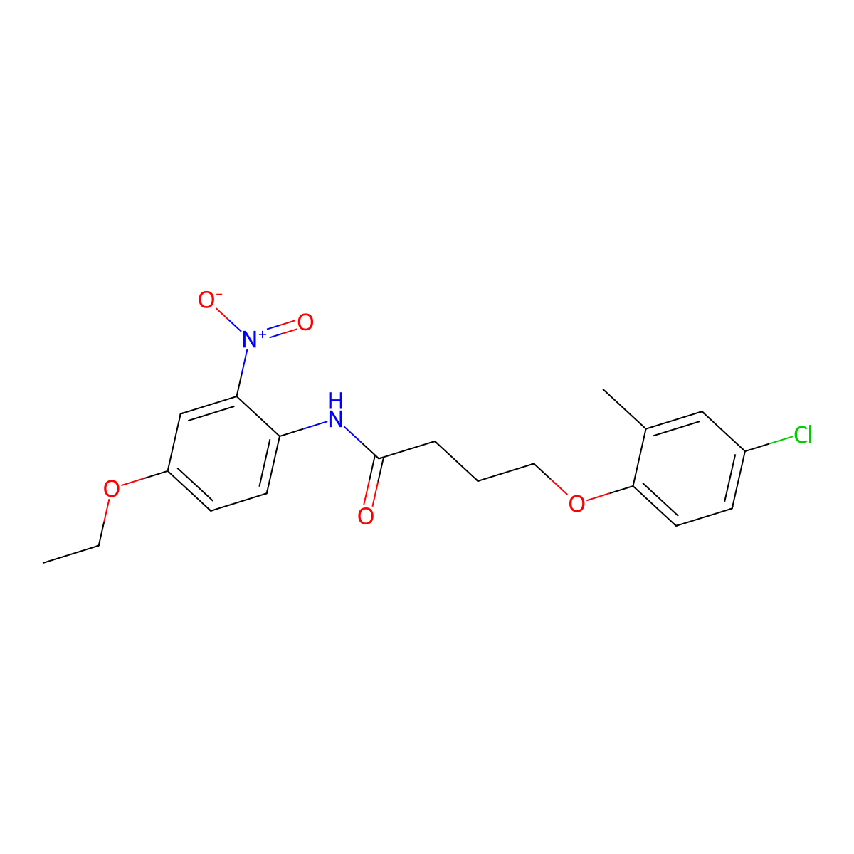 4-(4-chloro-2-methylphenoxy)-N-(4-ethoxy-2-nitrophenyl)butanamide molecular structure, CAS 560097-91-8