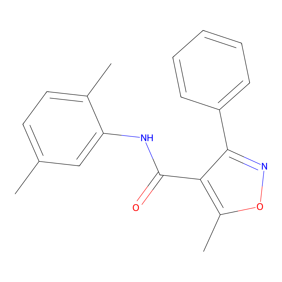 N-(2,5-dimethylphenyl)-5-methyl-3-phenyl-1,2-oxazole-4-carboxamide molecular structure, CAS 560098-43-3