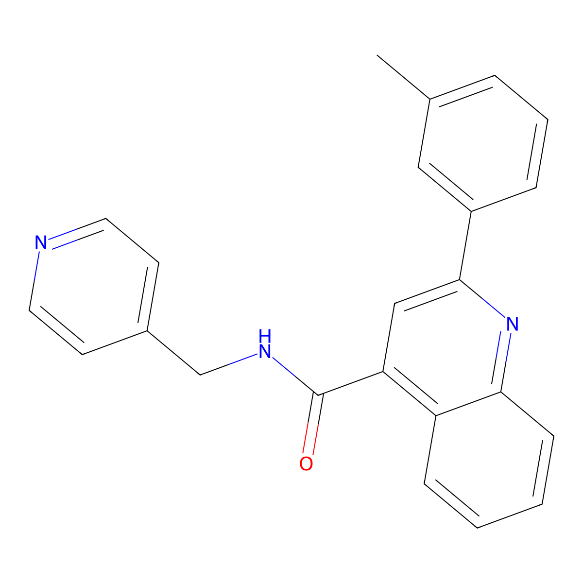 2-(3-methylphenyl)-N-(pyridin-4-ylmethyl)quinoline-4-carboxamide molecular structure, CAS 560099-27-6