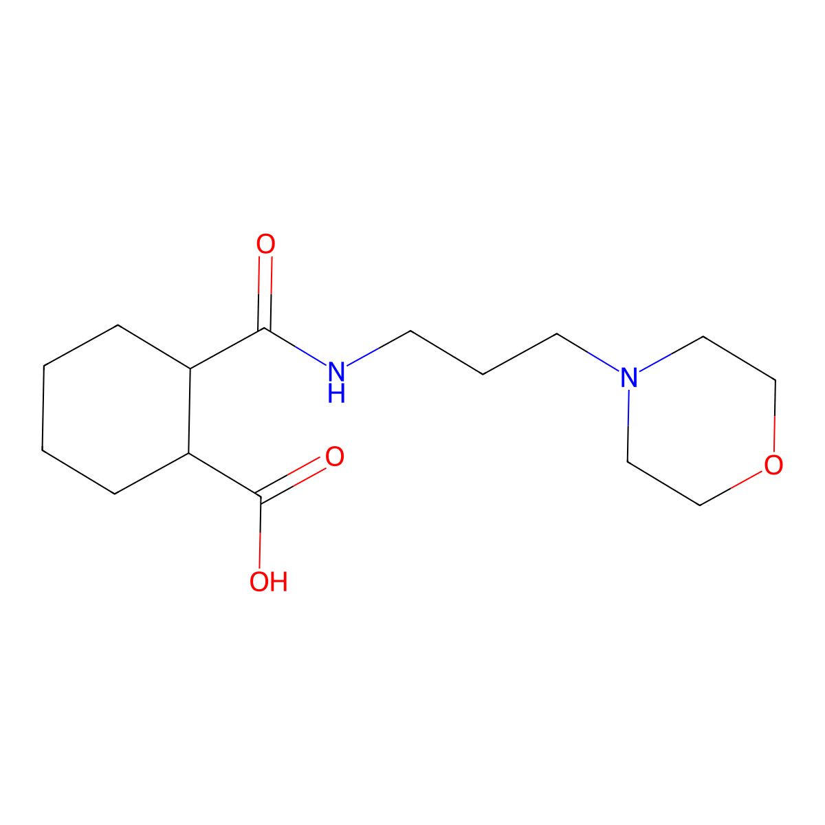 2-{[(3-Morpholin-4-ylpropyl)amino]carbonyl}cyclohexanecarboxylic acid molecular structure, CAS 560099-40-3