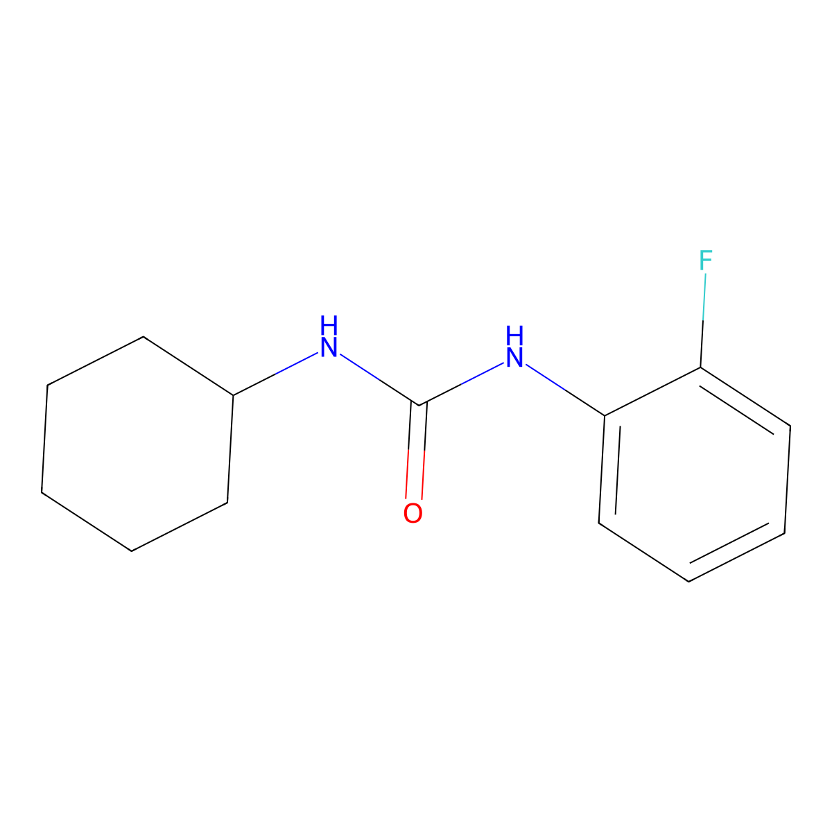 1-Cyclohexyl-3-(2-fluorophenyl)urea molecular structure, CAS 560099-57-2