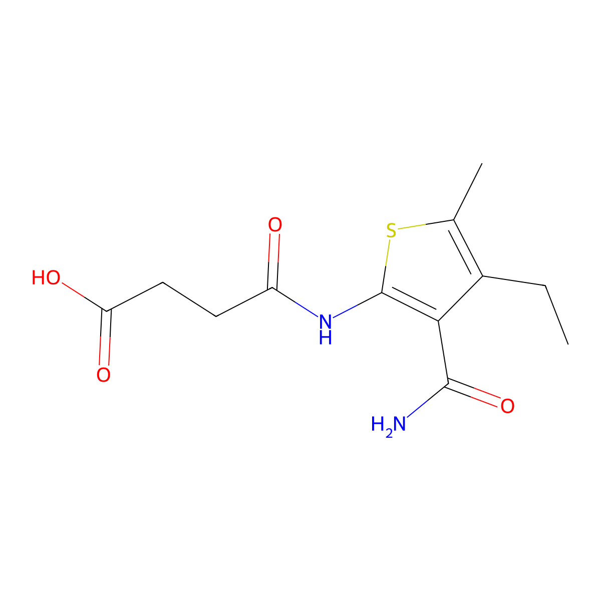 4-[(3-Carbamoyl-4-ethyl-5-methylthiophen-2-yl)amino]-4-oxobutanoic acid molecular structure, CAS 560099-66-3