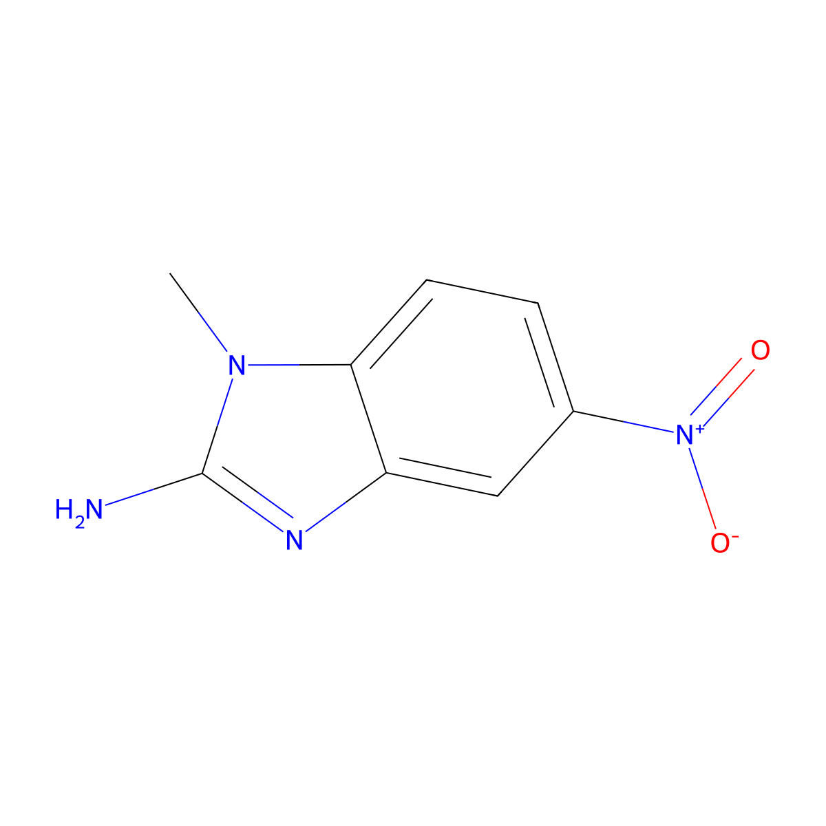 1-methyl-5-nitro-1H-benzimidazol-2-amine molecular structure, CAS 5601-09-2