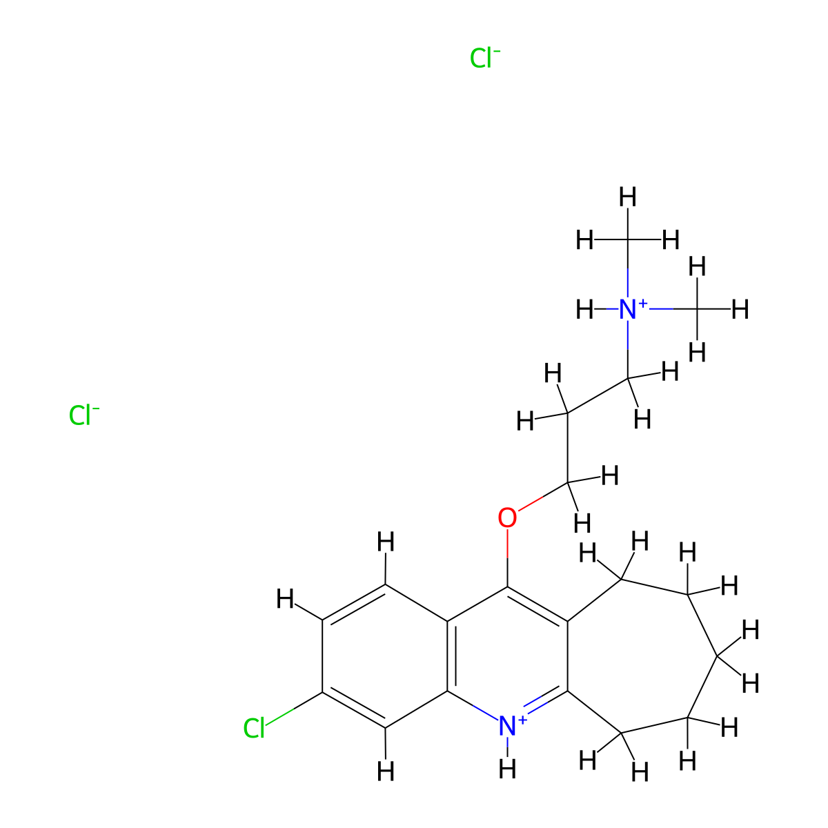 6H-Cyclohepta(b)quinoline, 3-chloro-11-(3-(dimethylamino)propoxy)-7,8,9,10-tetrahydro-, dihydrochloride molecular structure, CAS 5601-21-8