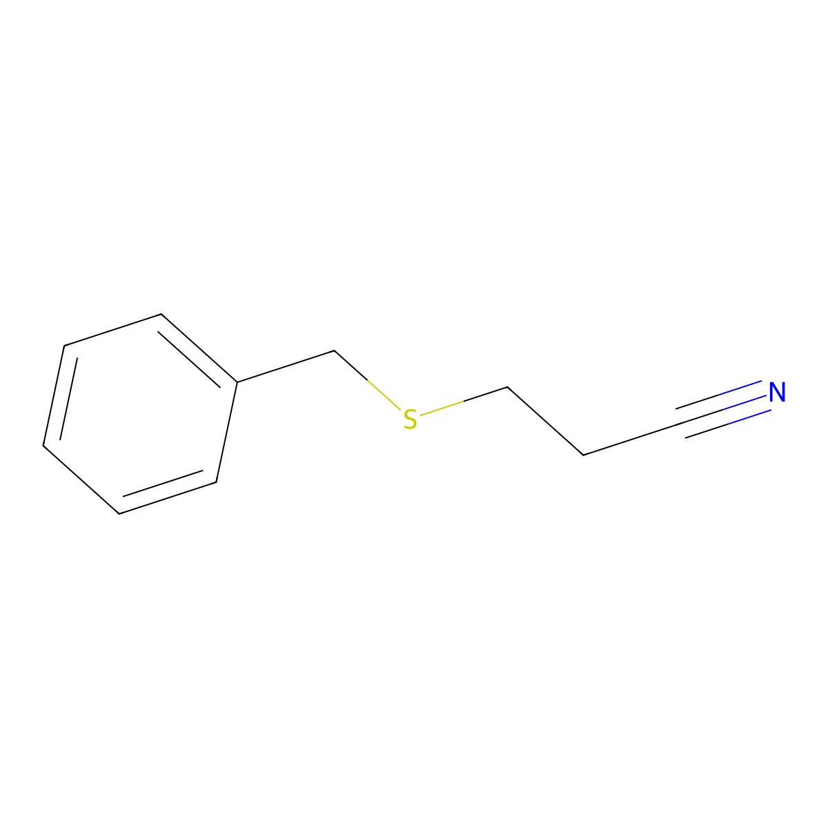 3-(Benzylsulfanyl)propanenitrile molecular structure, CAS 5601-23-0