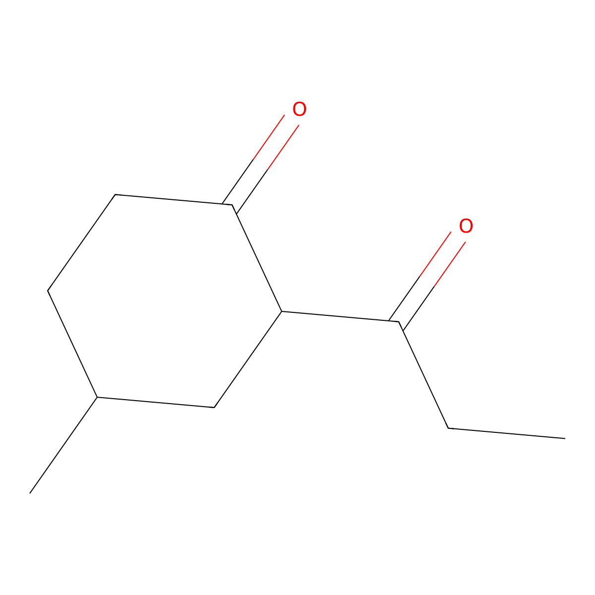 4-Methyl-2-propanoylcyclohexan-1-one molecular structure, CAS 5601-49-0