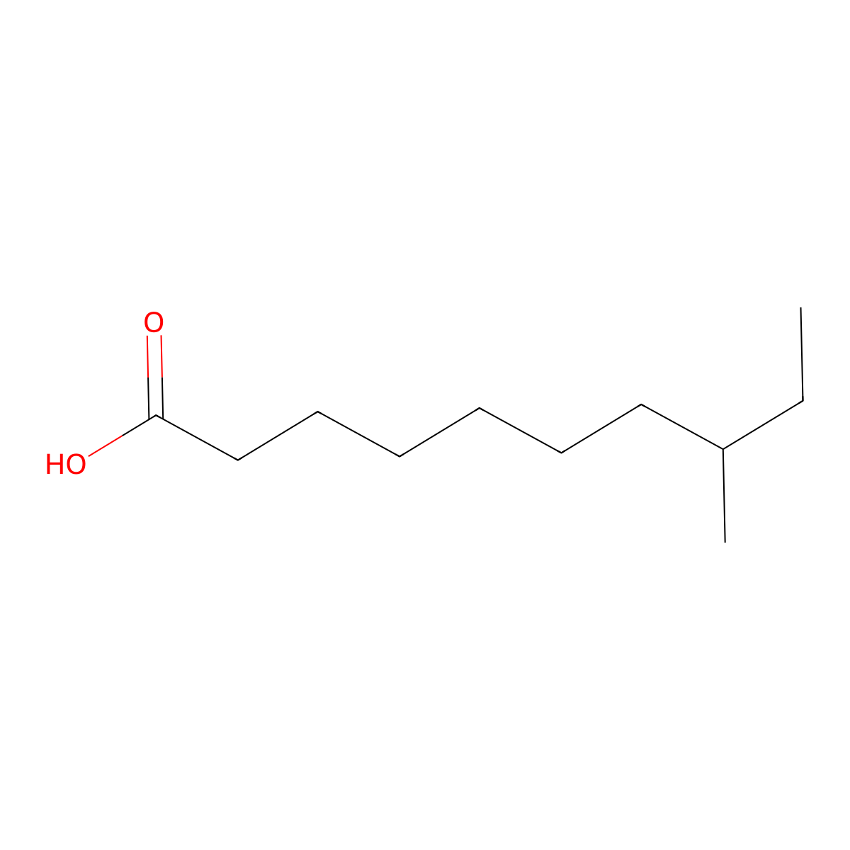 8-Methyldecanoic acid molecular structure, CAS 5601-60-5